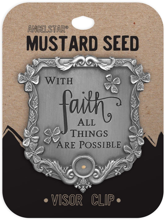 Visor Clip-Mustard Seed-With Faith All Things Are Possible