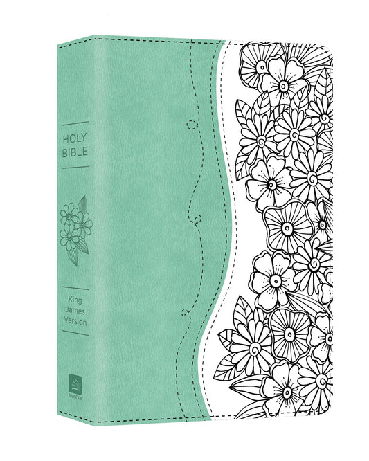KJV Personal Reflections Bible-Turqouise/White DiCarta