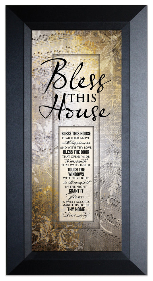Framed Art-Words Of Grace-Bless this House (8" x 16")