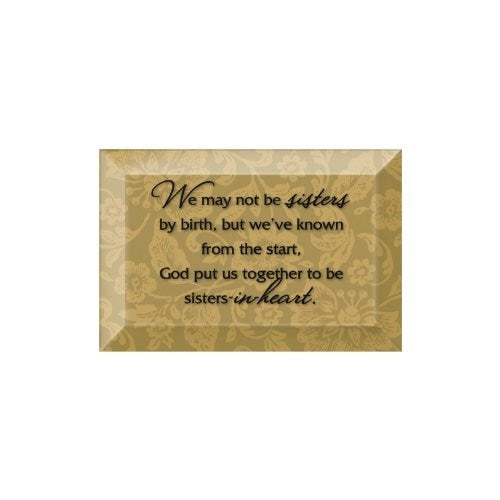 Glass Plaque-Sisters In Heart (6 x 4)