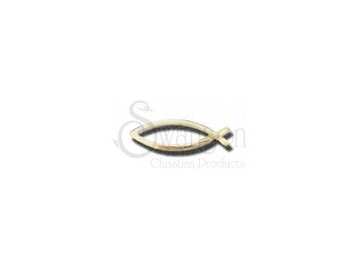 Lapel Pin-Open Fish-Gold (Pack Of 6)