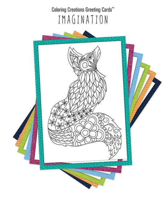 Coloring Creations Greeting Cards: Imagination (Pack Of 12)