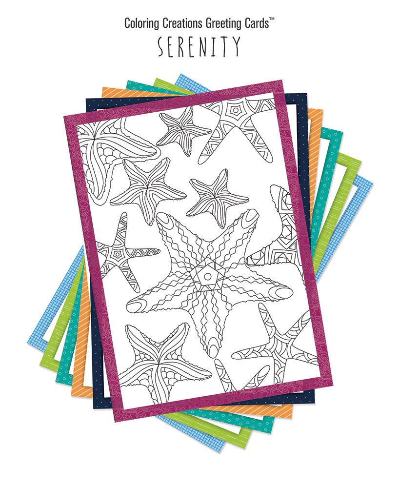 Coloring Creations Greeting Cards: Serenity (Pack Of 12)