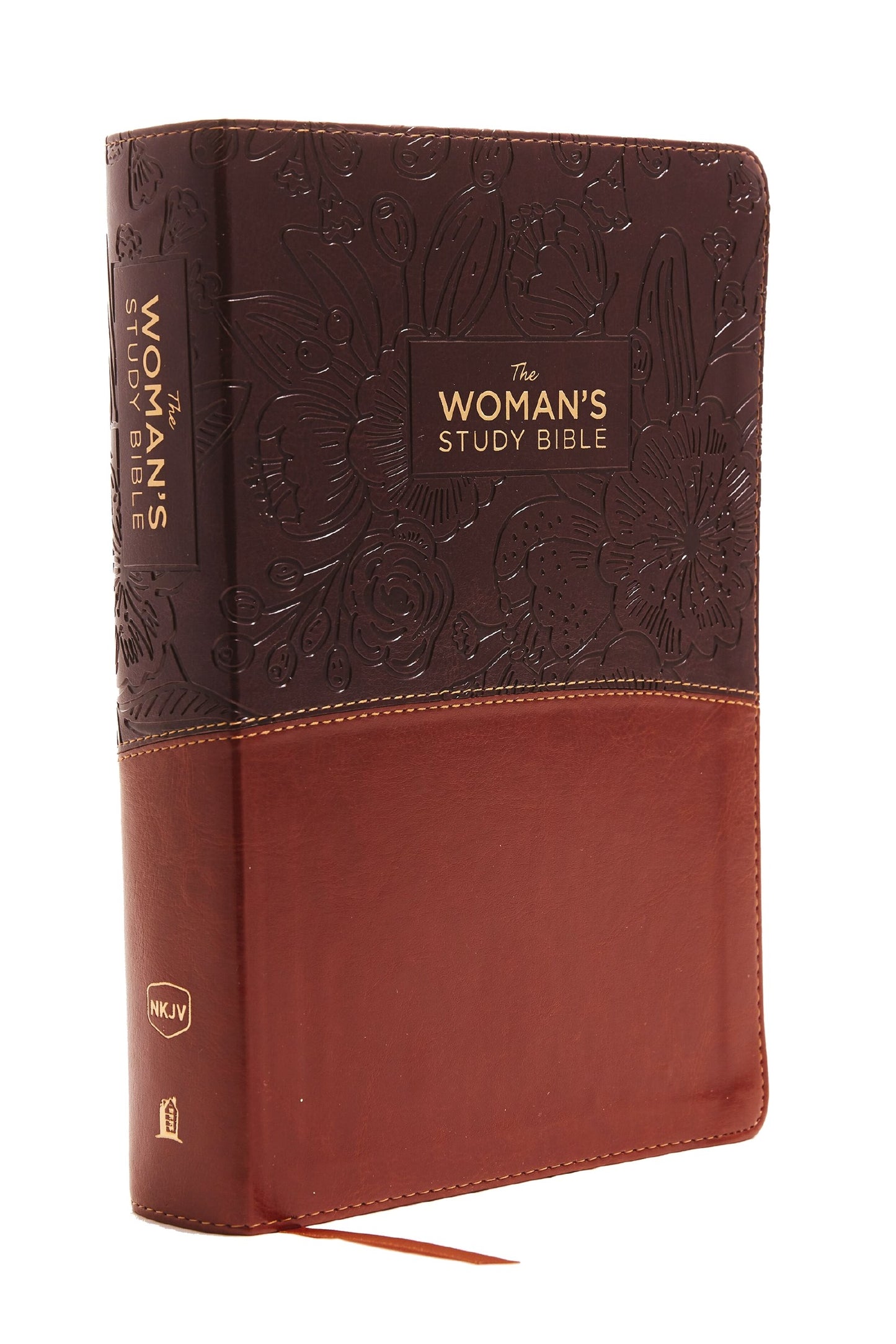 NKJV Woman'S Study Bible (Full Color)-Brown/Burgundy Leathersoft Indexed