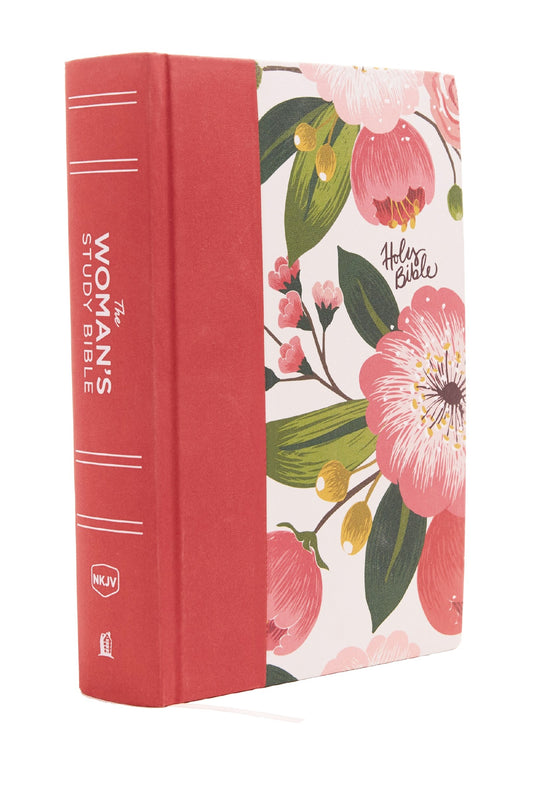 NKJV Woman's Study Bible (Full Color)-Black/Burgundy Floral Hardcover