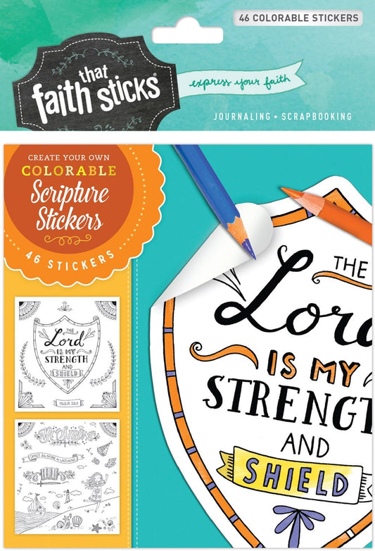 Sticker-Psalm 28:7 Colorable Stickers (Faith That Sticks)