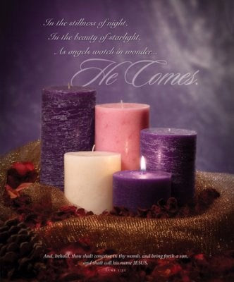 Bulletin-Advent Week 1: He Comes (Luke 1:31)-Legal Size (Pack Of 100)