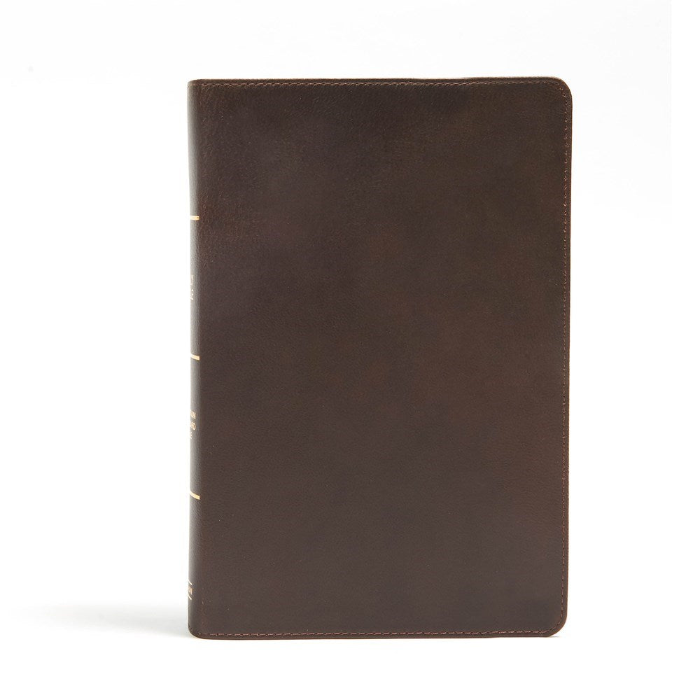 CSB Giant Print Reference Bible-Brown Genuine Leather