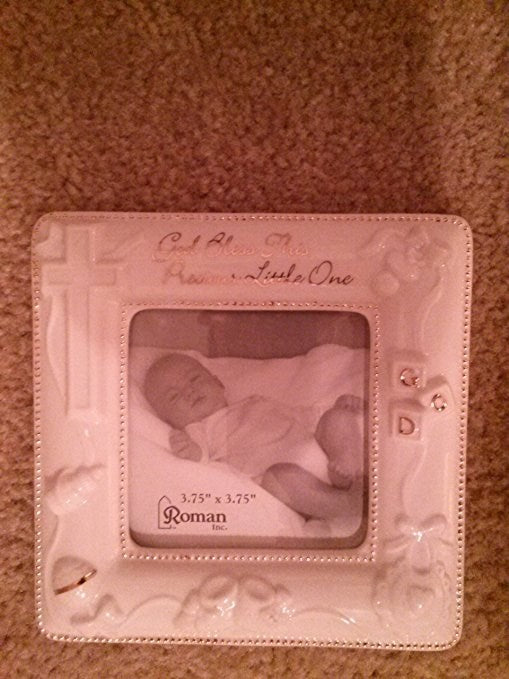 Frame-Baptism-God Bless This Precious Little One (3.75 x 3.75)