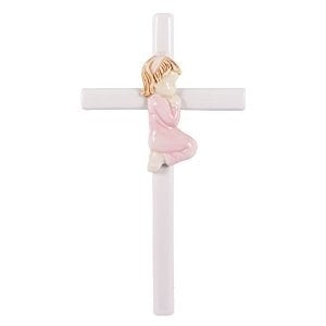 Wall Cross-Baby-Girl Praying (7.5")