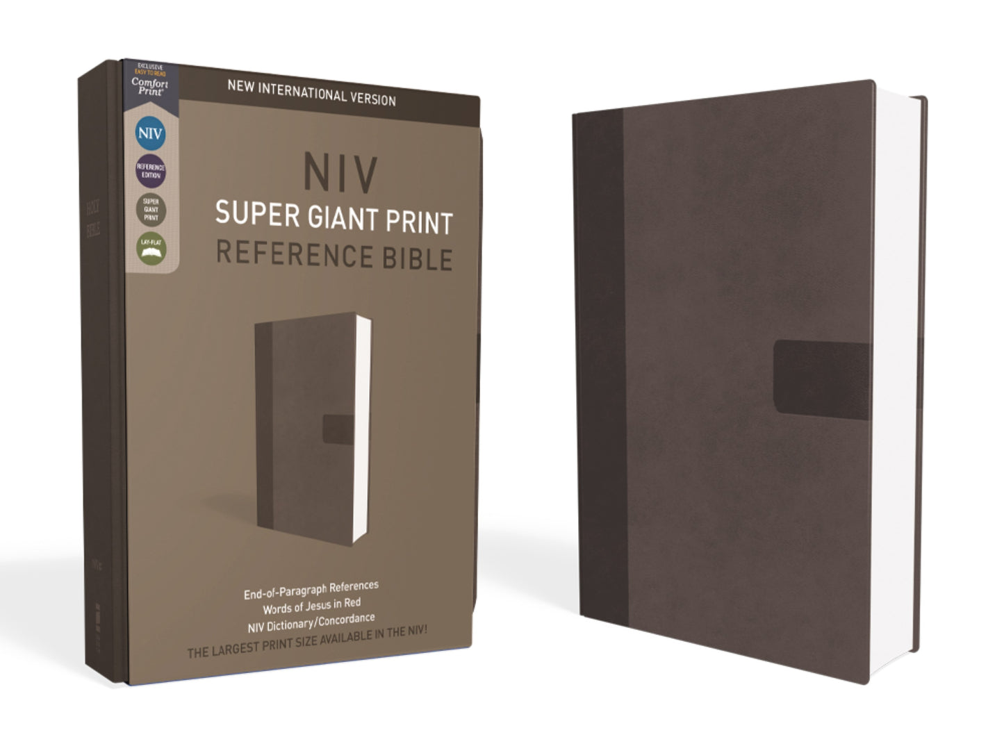 NIV Super Giant Print Reference Bible-Charcoal Leathersoft