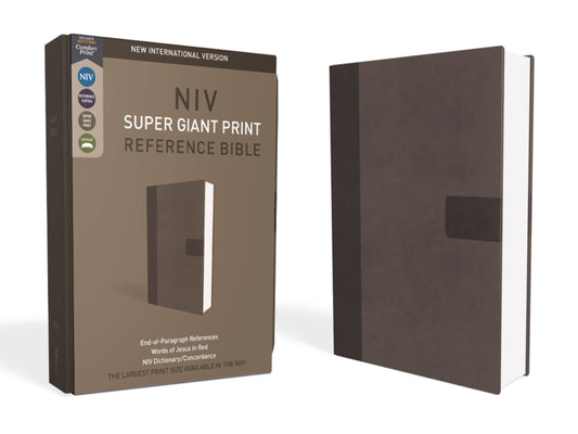 NIV Super Giant Print Reference Bible-Charcoal Leathersoft