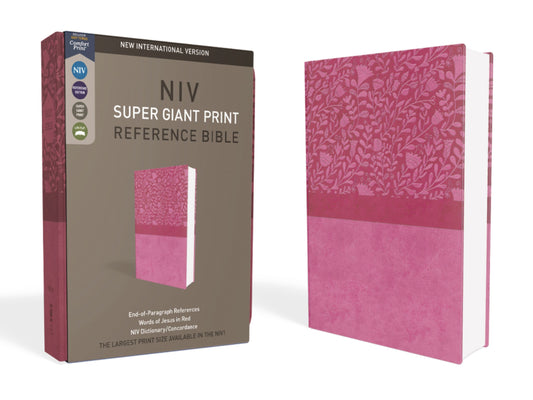 NIV Super Giant Print Reference Bible-Cranberry Leathersoft