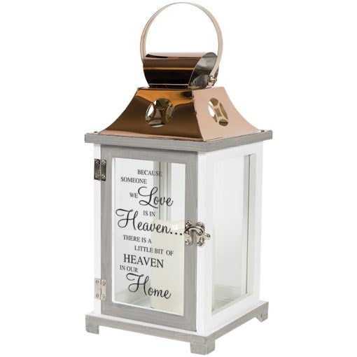 Lantern w/Flameless LED Candle & Timer-Light The Way Memorial/Heaven (6.25" x 13.5" x 6.25")