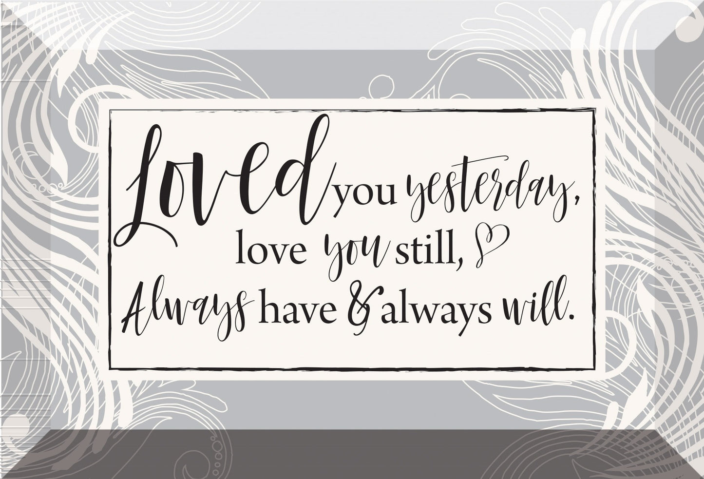 Glass Plaque-Love You (6 x 4)