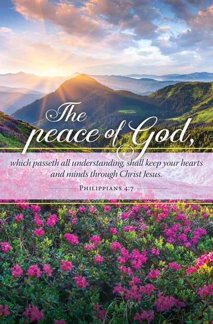Bulletin-Peace Of God/Flowers (Philippians 4:7  KJV) (Pack Of 100)