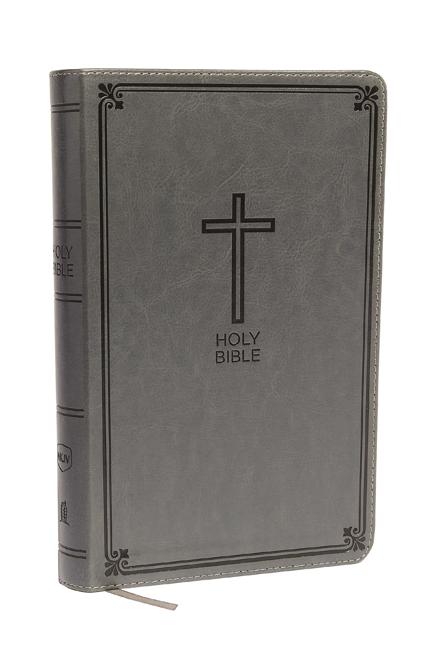 NKJV Deluxe Gift Bible (Comfort Print)-Gray Leathersoft