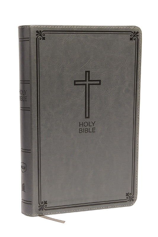 NKJV Deluxe Gift Bible (Comfort Print)-Gray Leathersoft