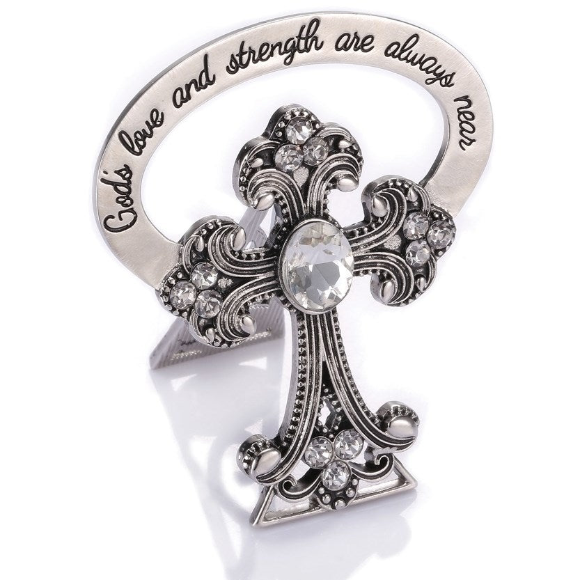 Bedside Cross-Trust In God w/13 Crystals (2.5") (Carded)