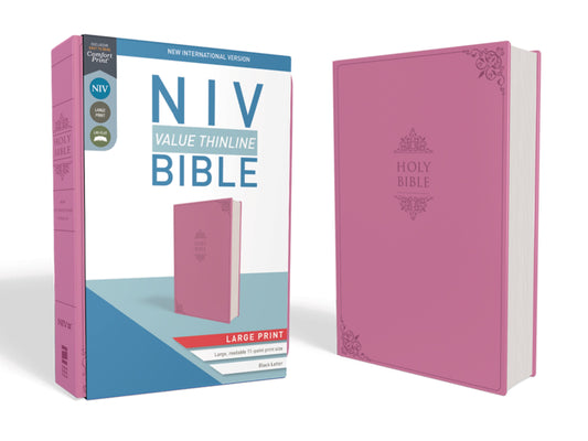 NIV Value Thinline Bible/Large Print (Comfort Print)-Pink Leathersoft