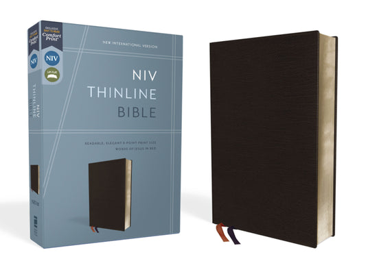 NIV Thinline Bible (Comfort Print)-Black Bonded Leather