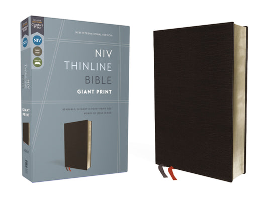 NIV Thinline Bible/Giant Print (Comfort Print)-Black Bonded Leather