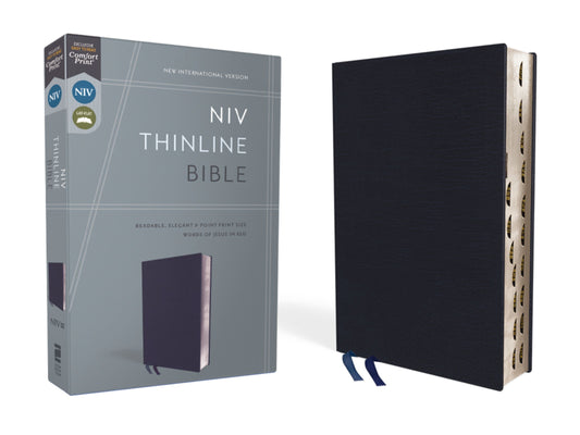 NIV Thinline Bible (Comfort Print)-Navy Bonded Leather Indexed