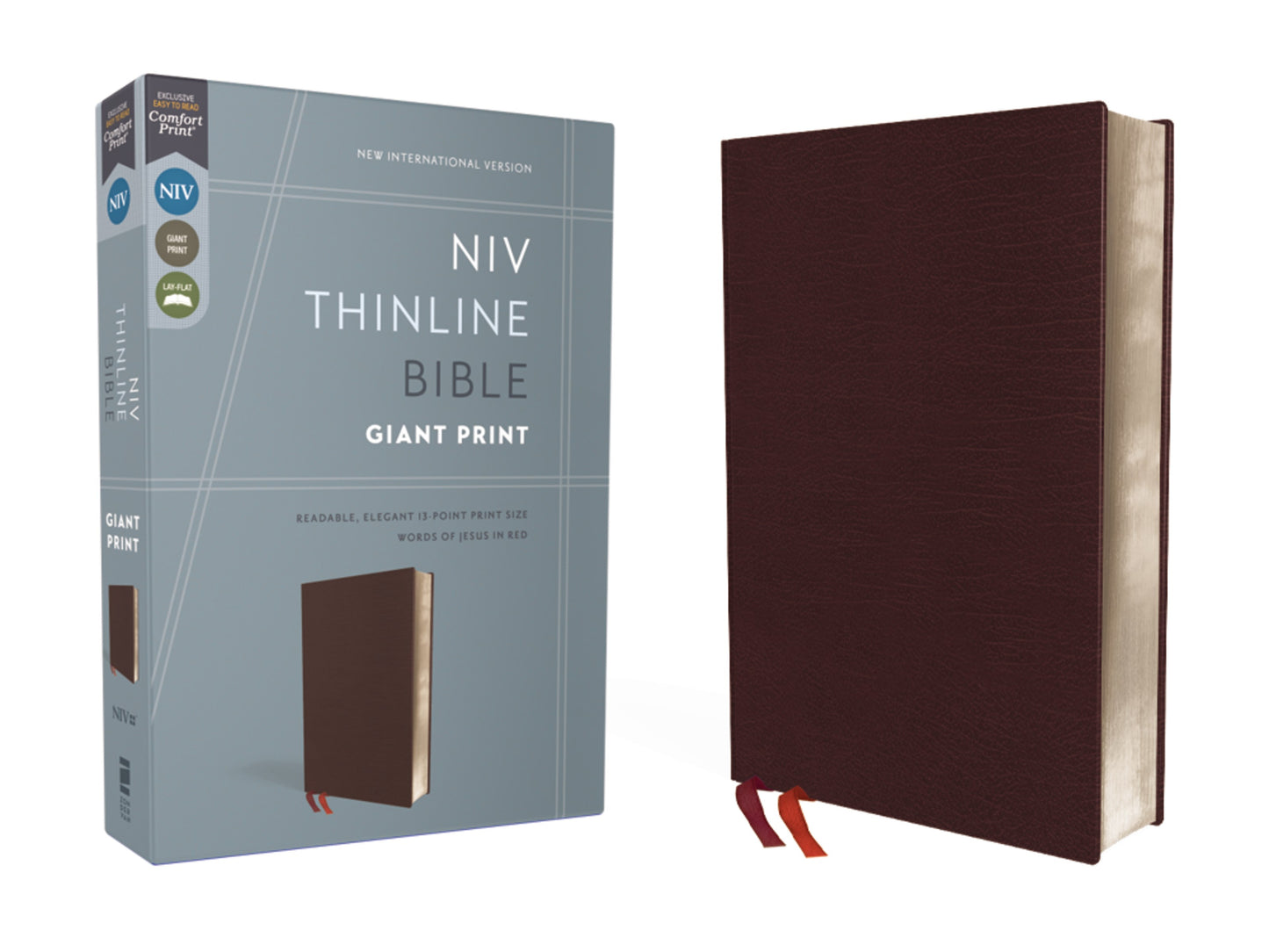 NIV Thinline Bible/Giant Print (Comfort Print)-Burgundy Bonded Leather