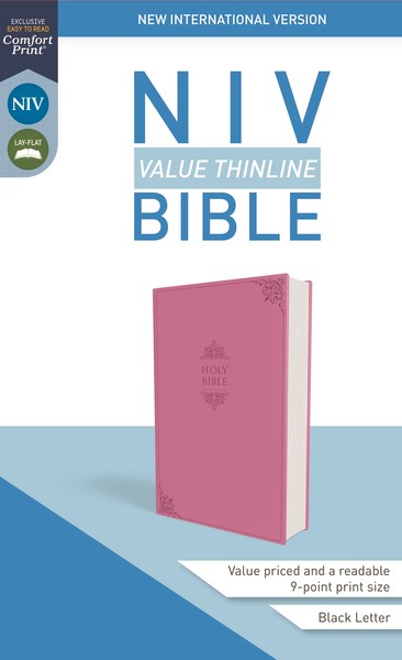 NIV Value Thinline Bible (Comfort Print)-Pink Leathersoft