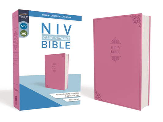 NIV Value Thinline Bible (Comfort Print)-Pink Leathersoft