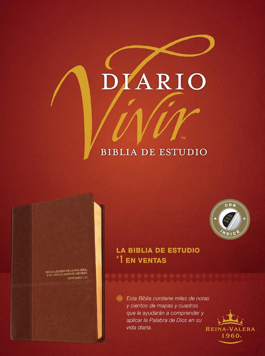 RVR 1960 Biblia de Estudio del Diario Vivir (Life Application Study Bible)-Brown/Tan LeatherLike Indexed