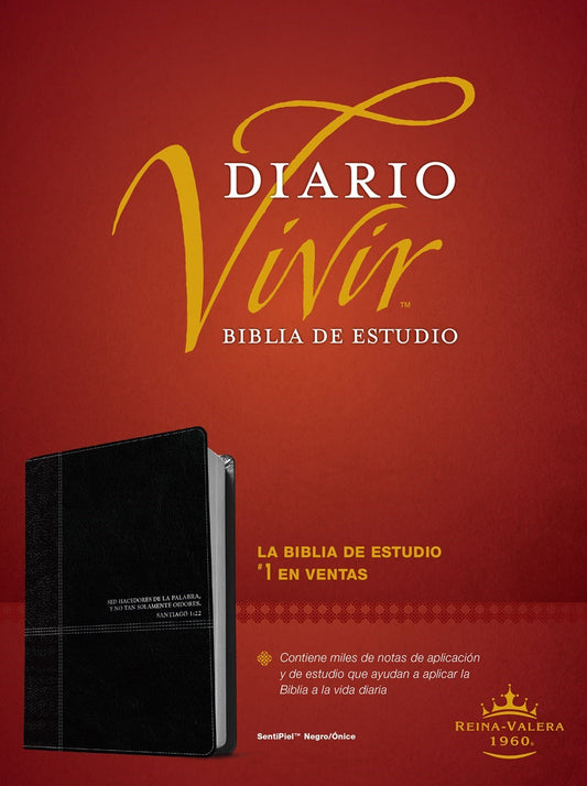 RVR 1960 Biblia de Estudio del Diario Vivir (Life Application Study Bible)-Black LeatherLike