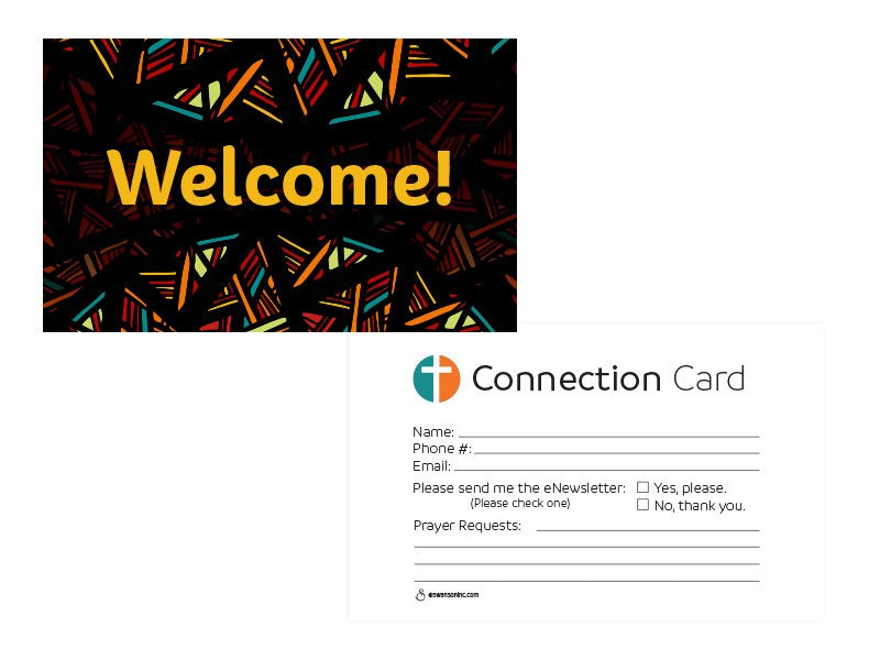 Visitor Card-Welcome! (Multi Color Pattern) (Pack Of 50)