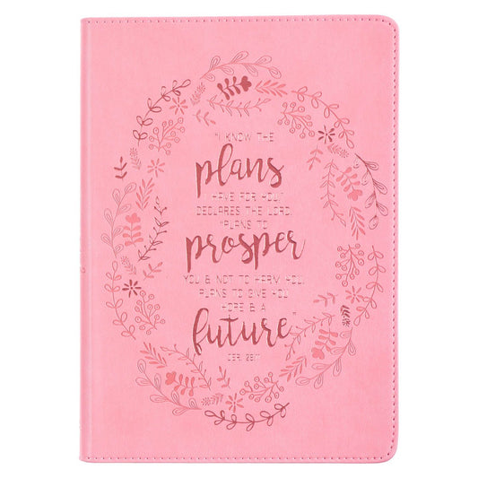 Journal-Slimline LuxLeather-I Know The Plans-Pink