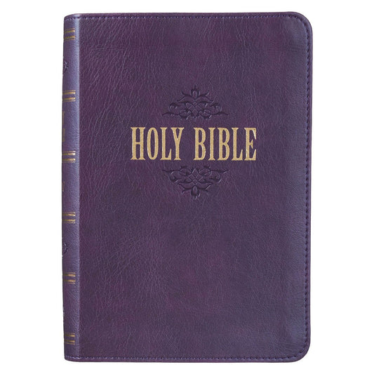 KJV Large Print Compact Bible-Purple Faux Leather