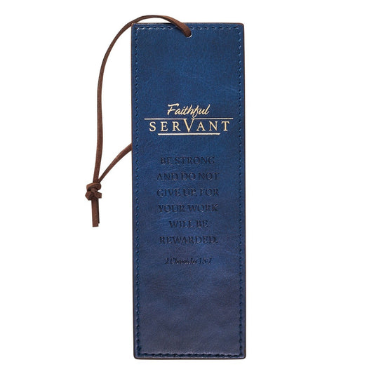 Bookmark-Pagemarker-Faithful Servant-Luxleather-Navy Blue