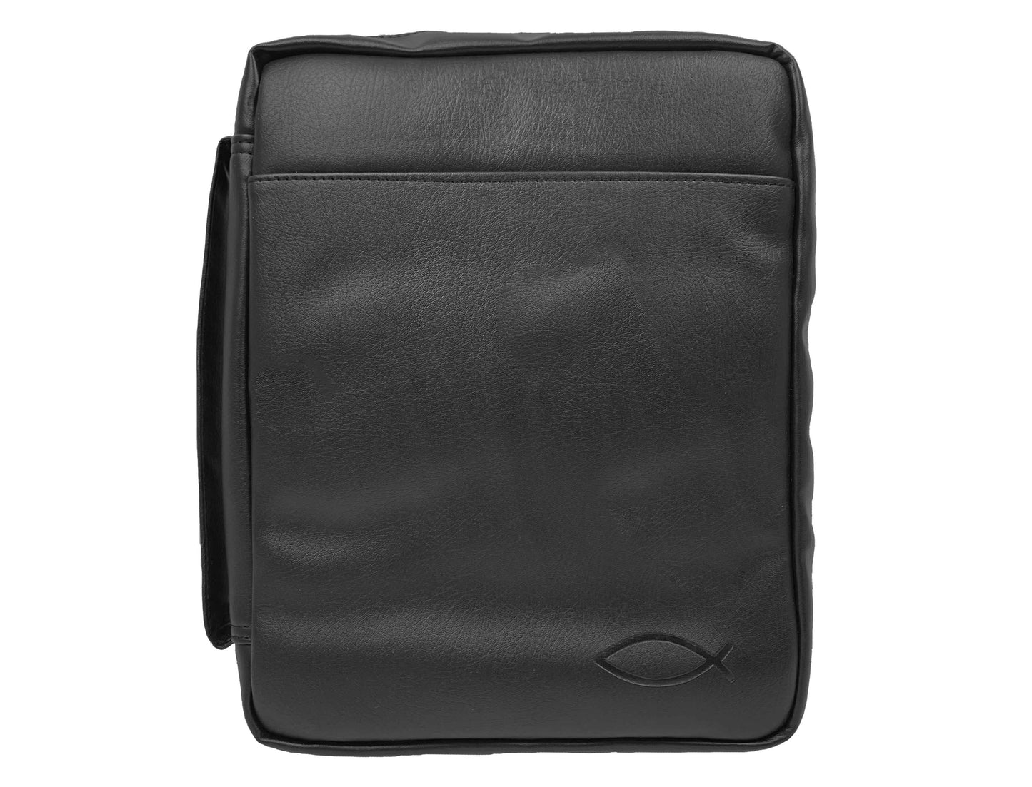 Bible Cover-Imitation Leather-Fish-XLG-Black