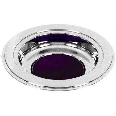 Offering Plate-Silver Tone-Purple Felt Pad