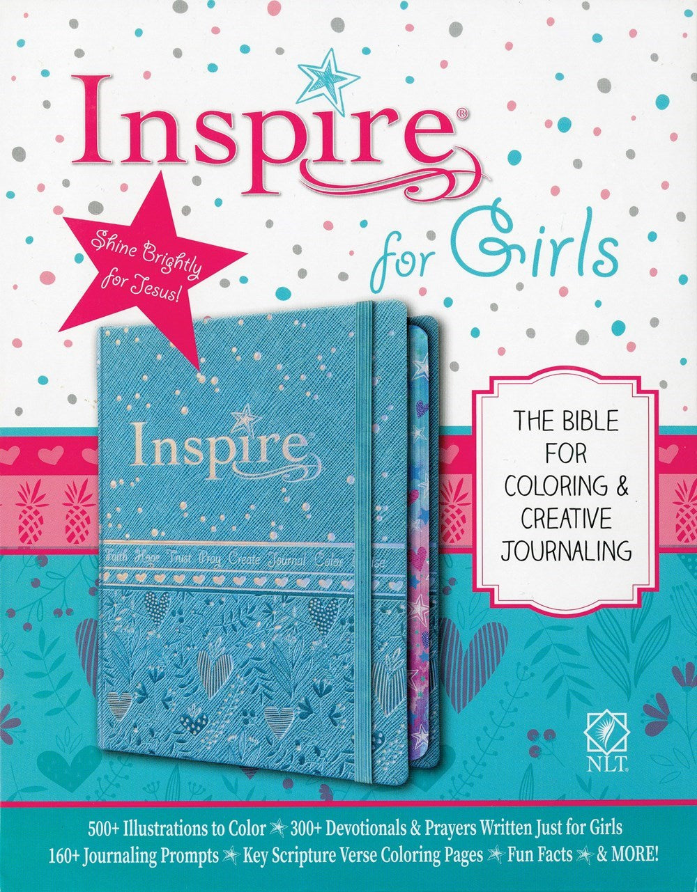 NLT Inspire Bible For Girls-Metallic Blue Hardcover