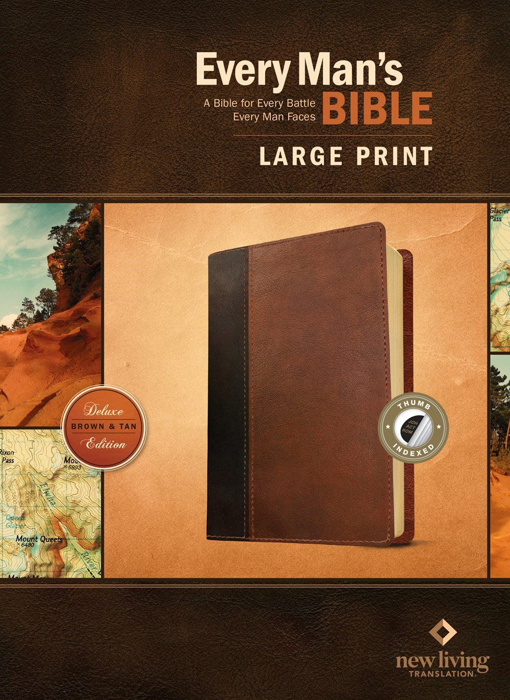 NLT Every Man's Bible/Large Print-Brown/Tan TuTone Indexed