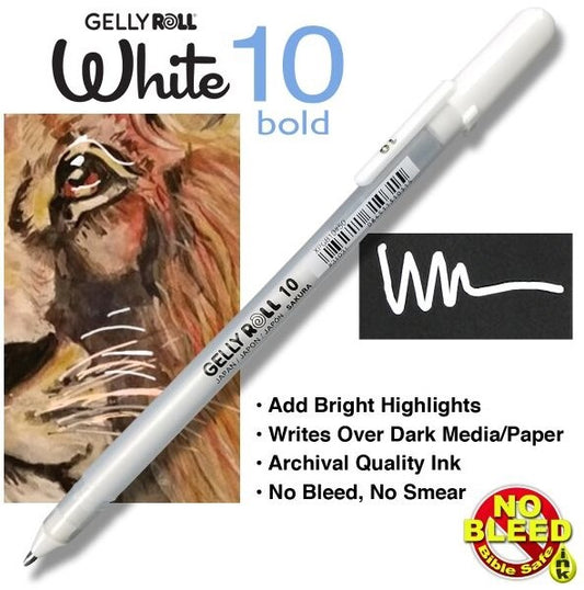 Pen-Gelly Roll Classic (10) Bold-White