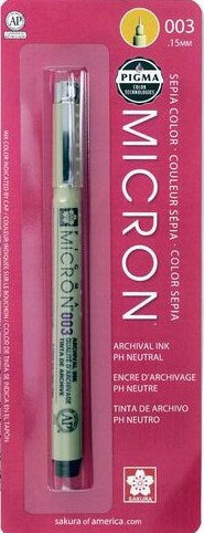 Pen-Pigma Micron (003) Ultra Extra Fine Point Bible Note Pen-Sepia