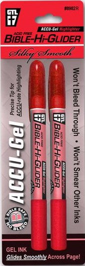 Highlighter-Accu-Gel Hi-Glider (2 Pk) Red