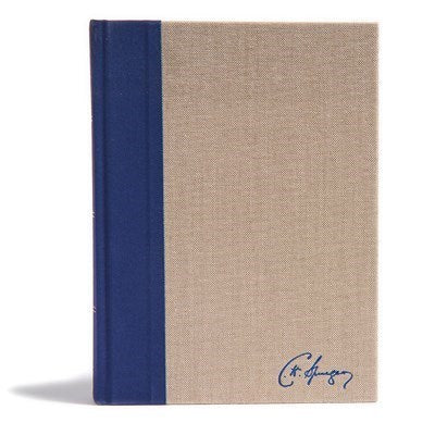 KJV Spurgeon Study Bible-Navy/Tan Cloth Over Board