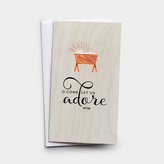 Card-Boxed-Christmas-O Come Let Us Adore-Luke 2:7 KJV (Box Of 16) (2024)