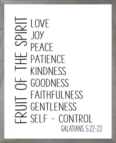 Framed Art-Fruit Of The Spirit (White) (8 X 10) (Farmhouse Art)