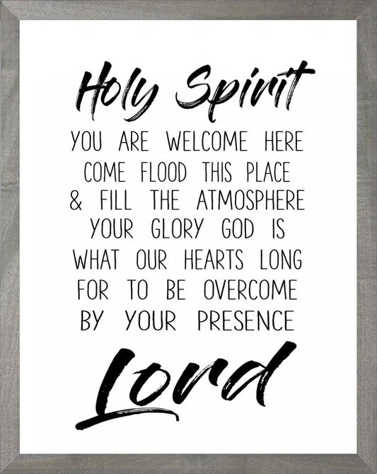 Framed Art-Holy Spirit (White) (11 X 14) (Farmhouse Art)