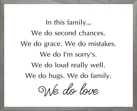 Framed Art-We Do Love (White) (8 X 10) (Farmhouse Art)