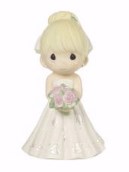 Figurine-Bride Wedding Cake Topper-Blond Hair  Light Skin Tone (5")-Bisque Porcelain