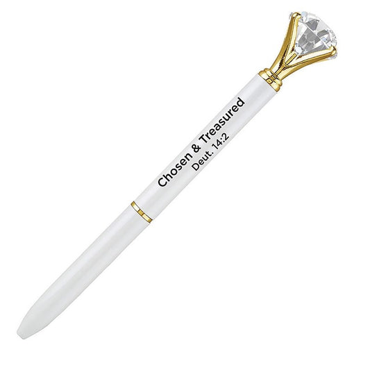 Pen-Gem-Chosen & Treasured-White
